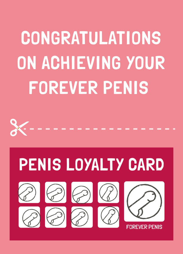 Penis Loyalty Stamp Engagement Card