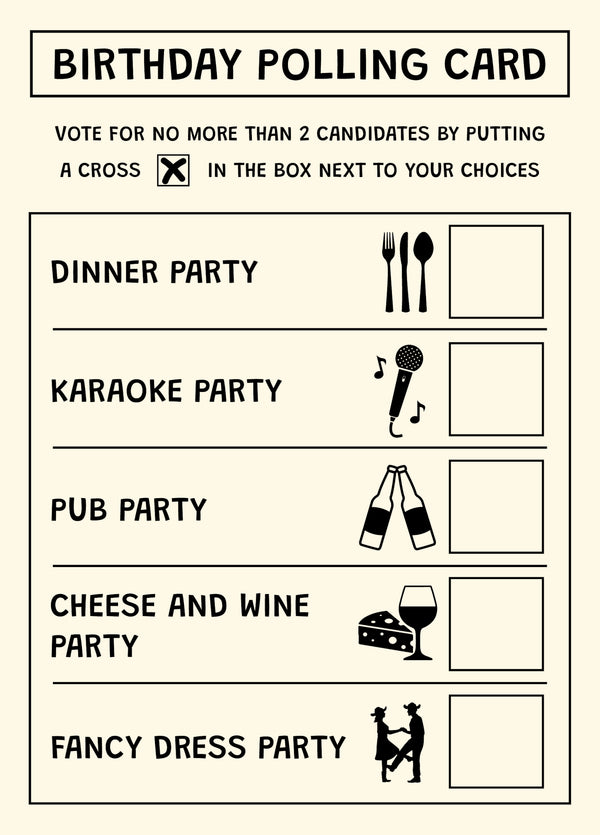 General Election Birthday Polling Card