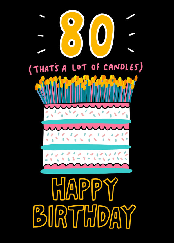 80th Birthday Lots Of Candles Card