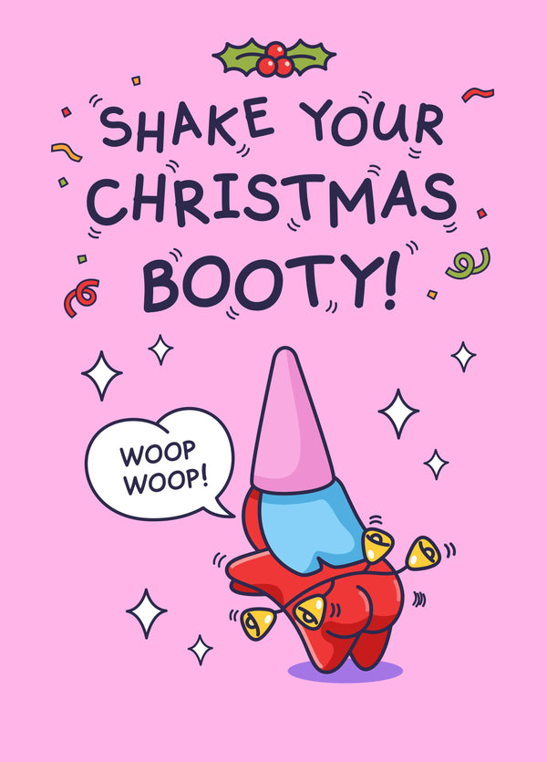 Christmas Booty Shake - Funny Christmas Card For Her