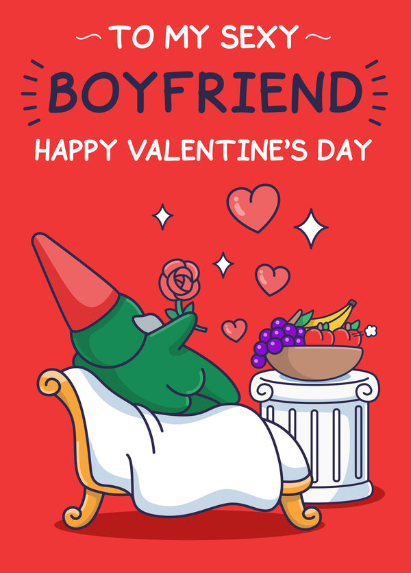 Funny Valentine's Day Card - For Boyfriend - Sexy Bum