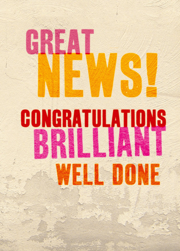 Great News Congratulations Card