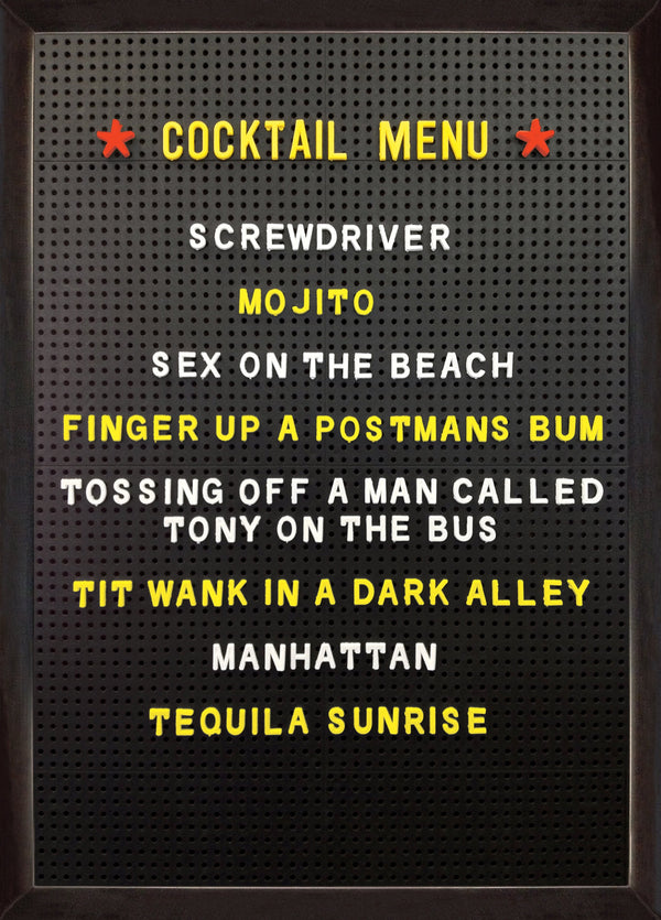Cocktail Menu Card
