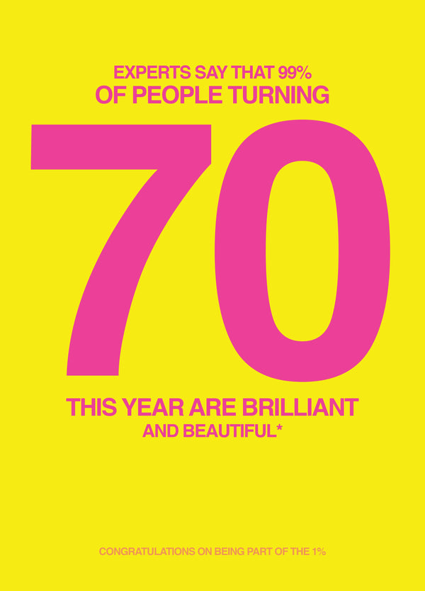 Experts Say That 99% Of People Turning 70.. Card
