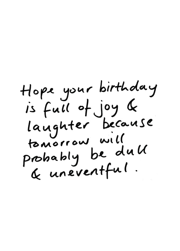 Full Of Joy And Laughter Card