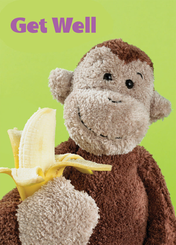 Cuddly Monkey Get Well Card