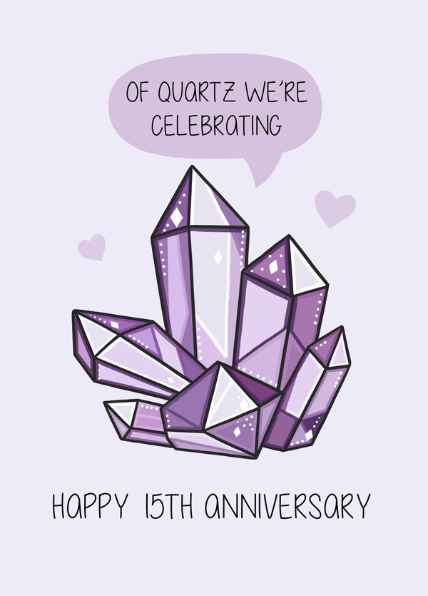 Happy 15th Anniversary Card Crystal Card
