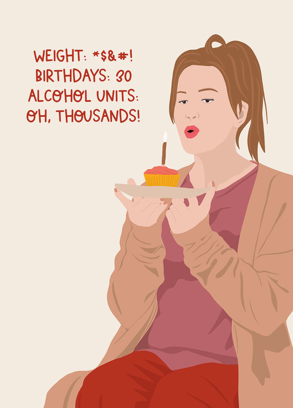 Bridget Jones 30th Birthday Card