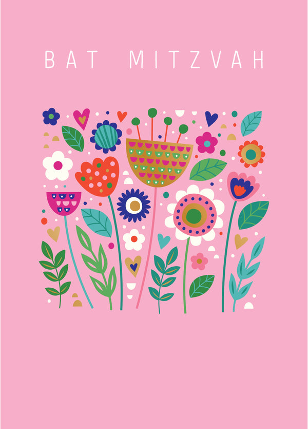 Bat Mitzvah Floral Card