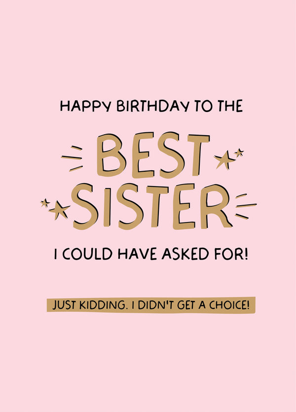 Funny 'Best Sister' Birthday Card