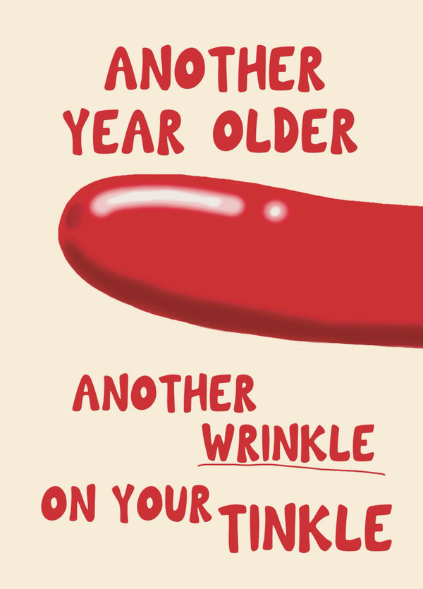 Funny Willy Balloon Birthday Card
