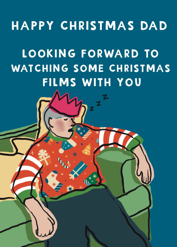 Funny Snoozing Dad At Christmas