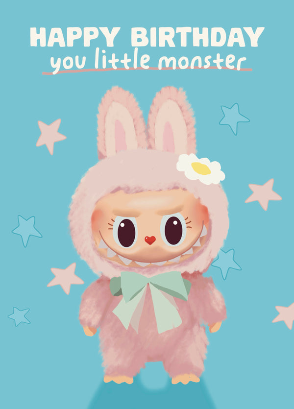 Cute Little Monster Birthday Card