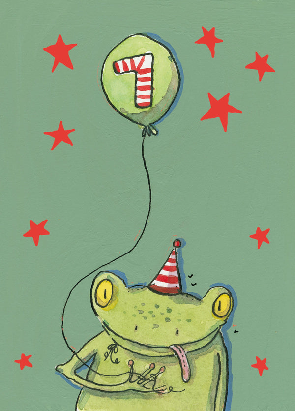 Happy 7th Birthday Frog Card