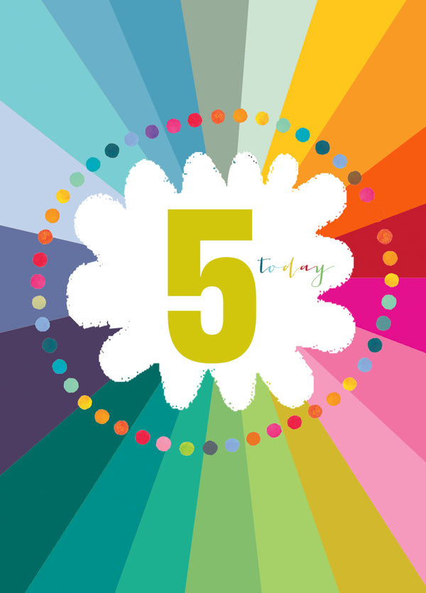 Colourful Cloud 5th Birthday Card