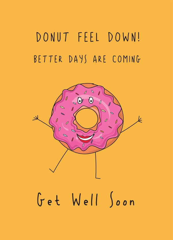 Get Well Soon - Donut Themed Get Well Card
