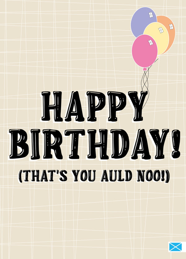 Happy Birthday Card, Funny Scottish Birthday Card