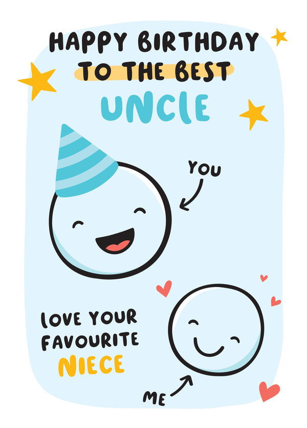 Best Uncle Birthday Card - From Niece