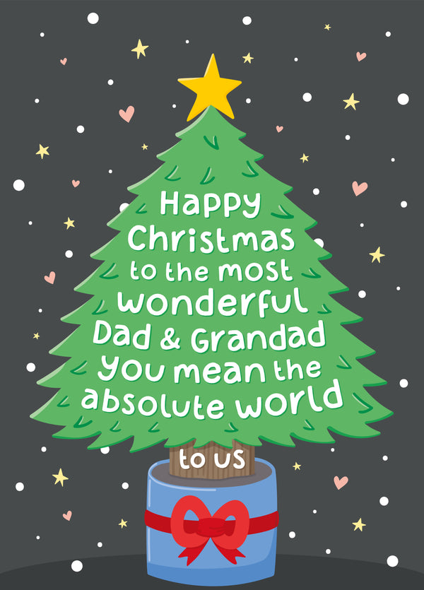 Wonderful Dad & Grandad Christmas Tree Card