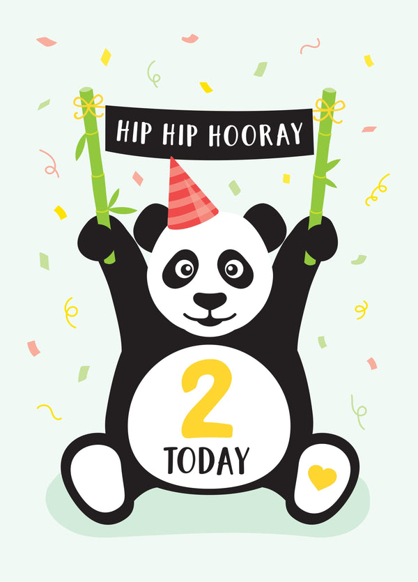 Panda 2nd Birthday Card