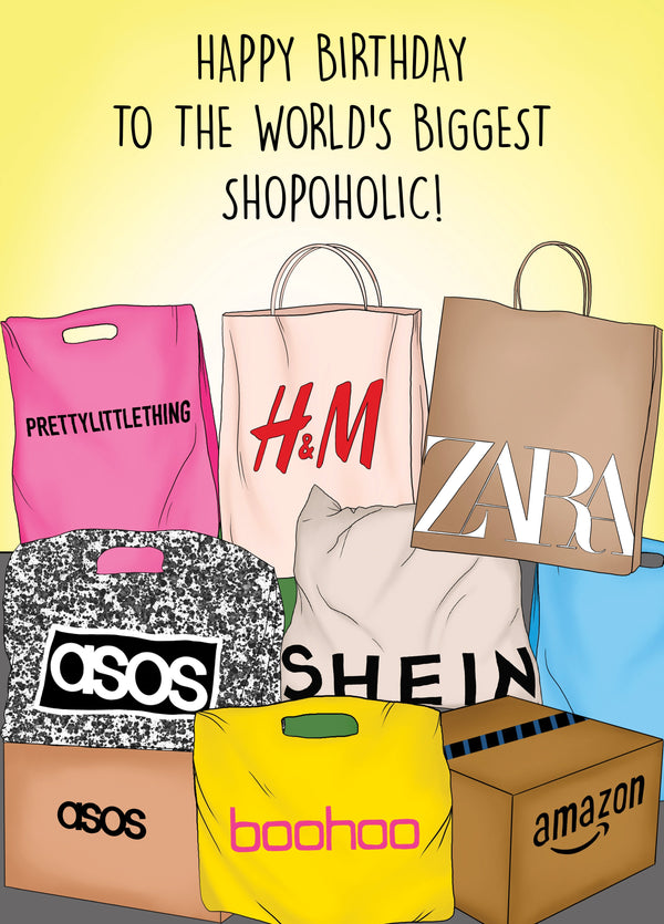 Birthday Card For A Shopaholic