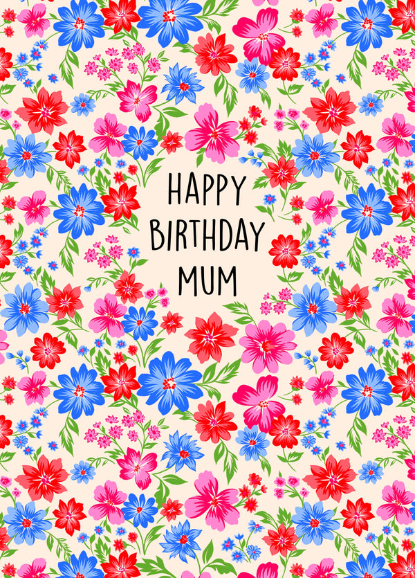 Pretty Floral Birthday Card For Mum