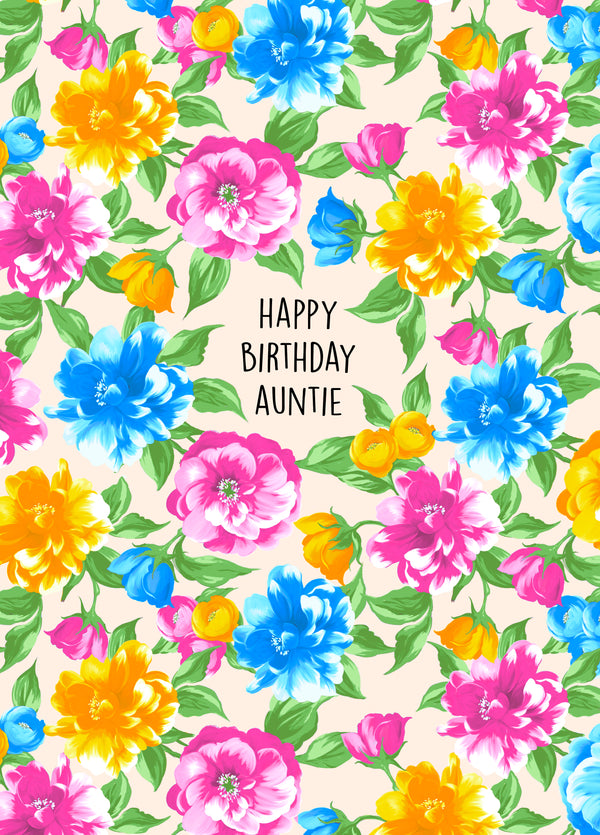 Gorgeous Floral Birthday Card For Auntie