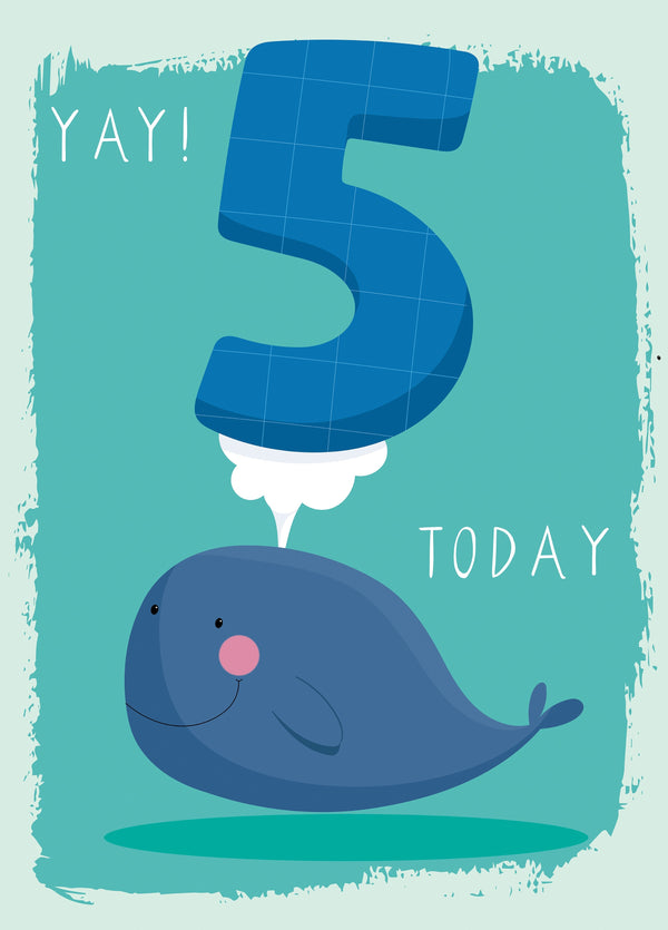 5 Today Whale Birthday Card