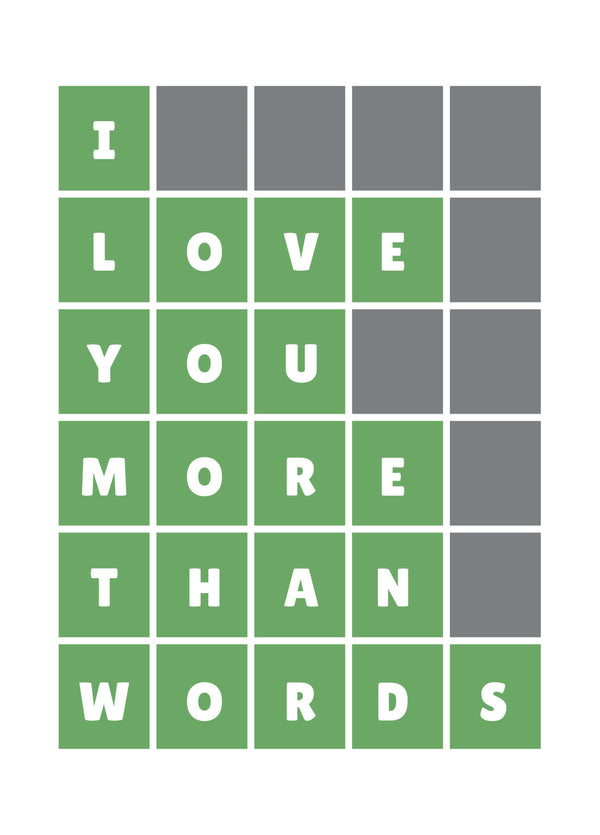 Wordle Inspired Anniversary Card