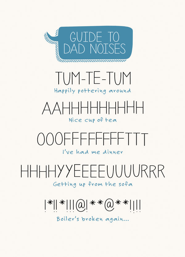 A Guide To Dad Noises Card