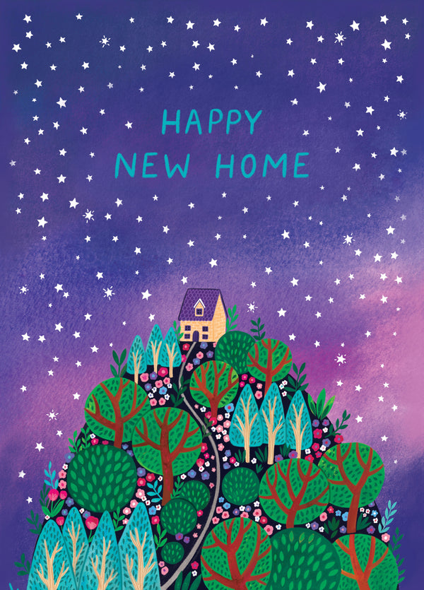 Pretty New Home Card - Happy New Home - Trees