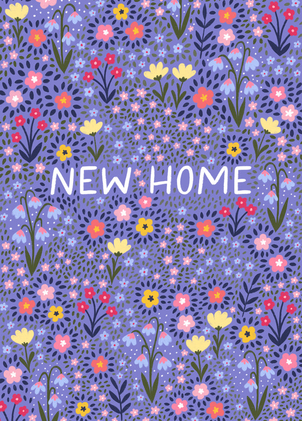 Pretty New Home Card - Flowers - For Her