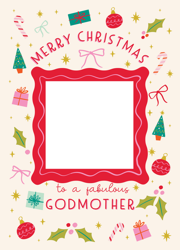 Fabulous Godmother Xmas Icons Photo Upload Card