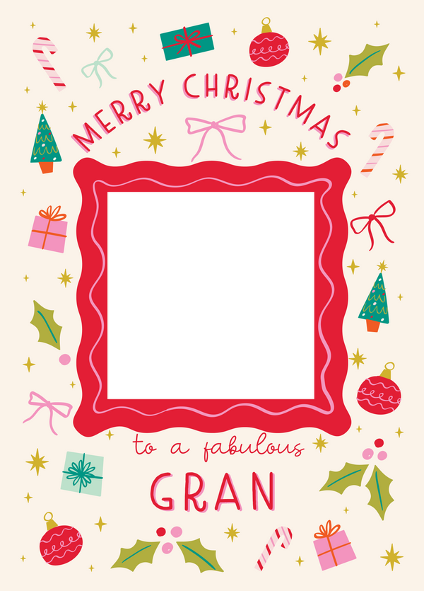Fabulous Gran Xmas Icons Photo Upload Card