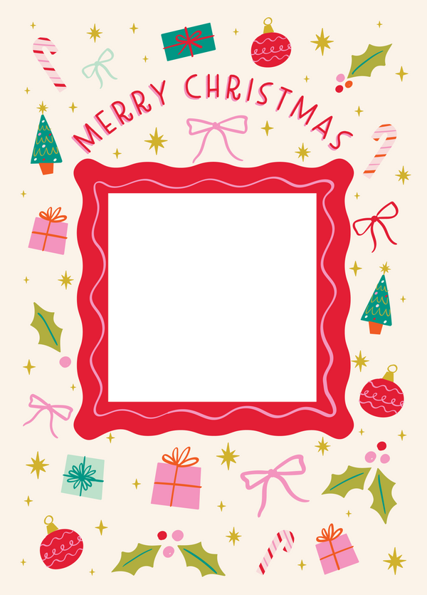 Cute Xmas Icons Photo Upload Card
