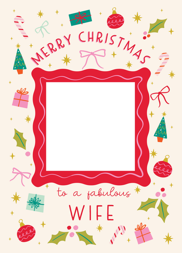 Fabulous Wife Xmas Icons Photo Upload Card