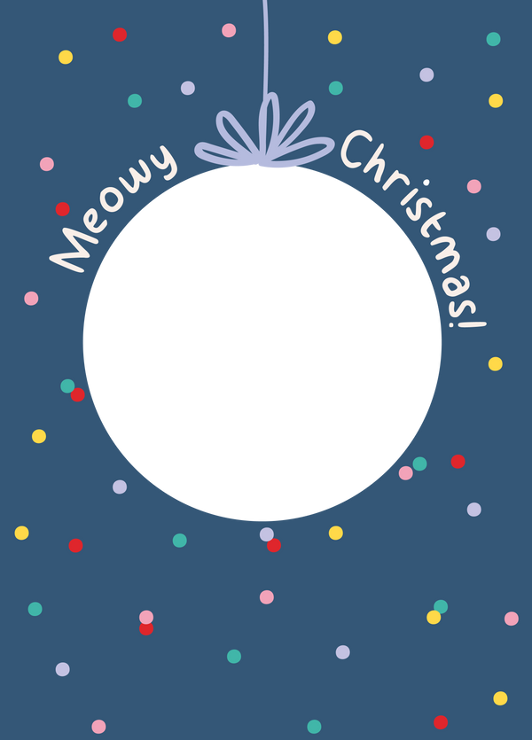 Meowy Christmas Spotty Photo Upload Card