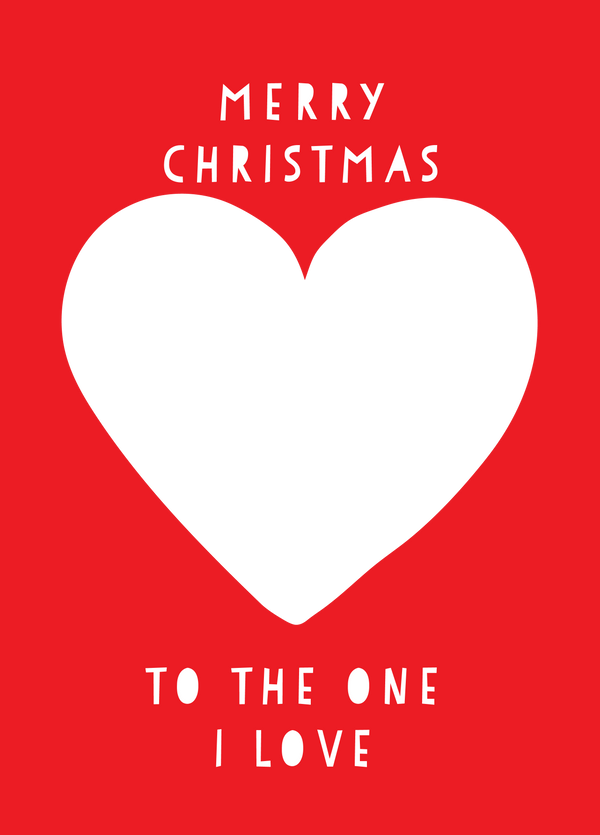 One I Love Heart Xmas Photo Upload Card