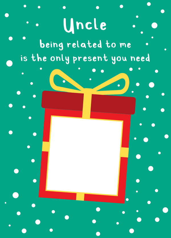 Uncle Xmas Present Photo Upload Card