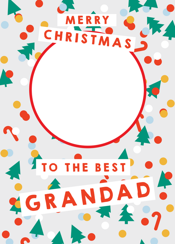 Grandad Christmas Confetti Photo Upload Card