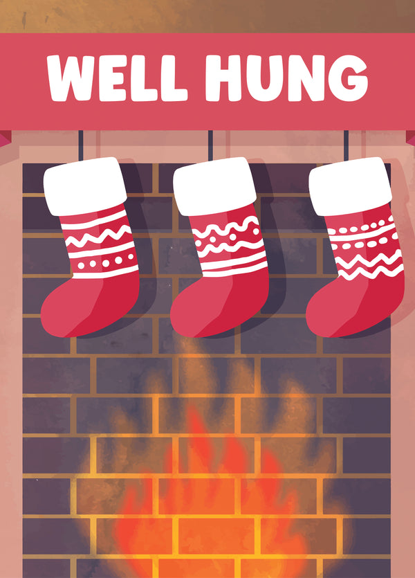 Cheeky Christmas Card For Husband Or Boyfriend - Well Hung