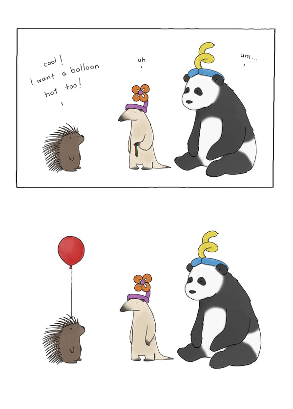 I Want A Balloon Hat Too! Card