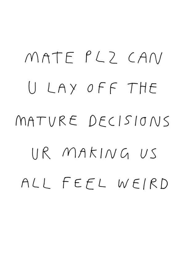 Mature Decisions Card