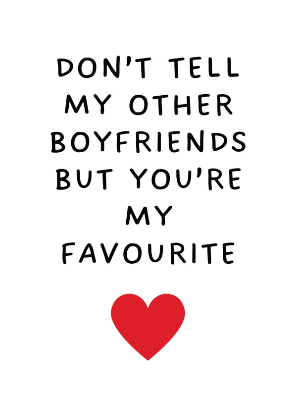 Don't Tell My Other Boyfriends But You're My Favourite