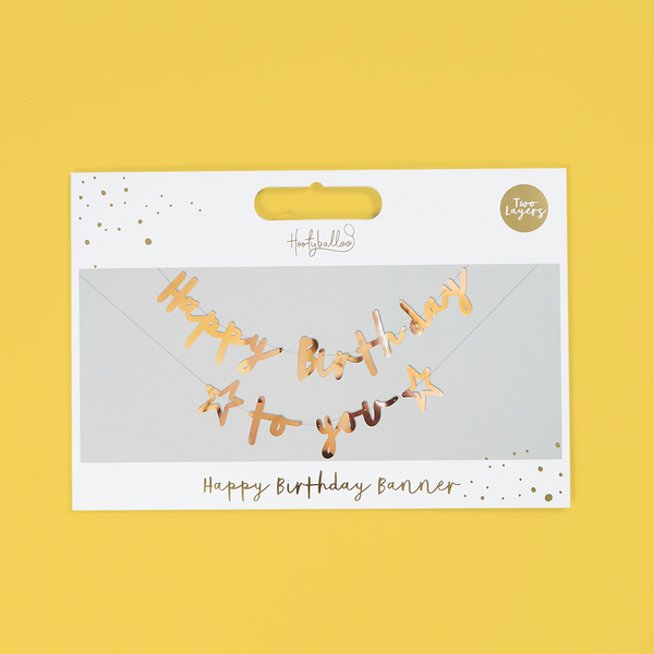 Gold Happy Bday Banner