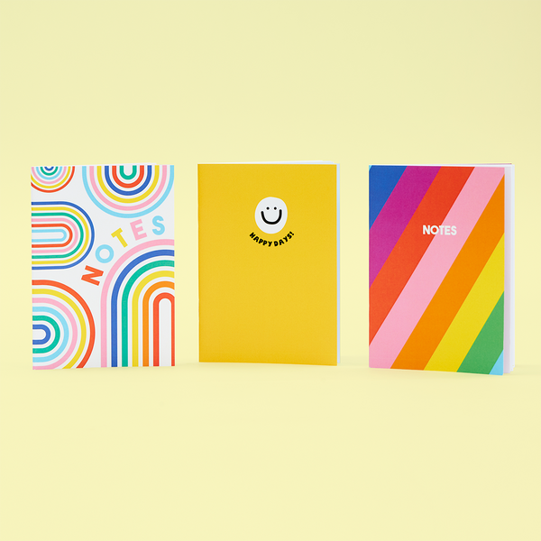 A6 3 Pack Rainbow Notebook
