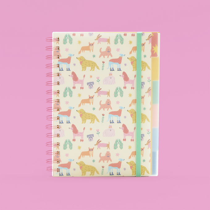 A5 Subject Rainbow Dogs Notebook