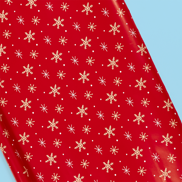 Snowflake on Red Roll Wrap