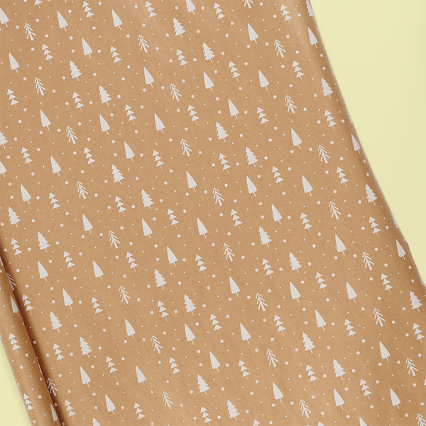 White Trees on Kraft Roll Wrap