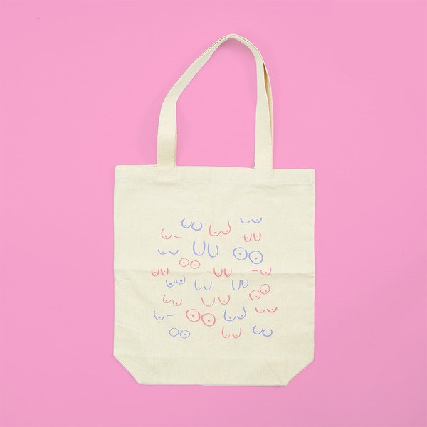 Cream Boobies Tote Bag